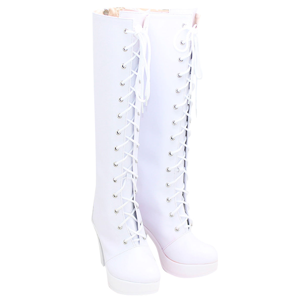 Date A Bullet White Queen Kurumi Tokisaki White Shoes Cosplay Boots Shoes/Boots - Tophatter Daily Deals