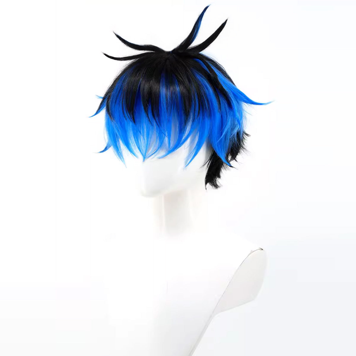 The Hundred Line -Last Defense Academy-Yugamu Omokage Blue Black Cosplay Wig Wig - Tophatter Daily Deals