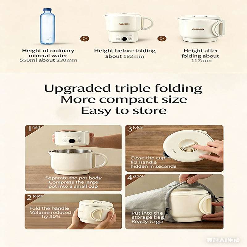 Portable Folding Electric Kettle Electric Kettles - Tophatter Daily Deals