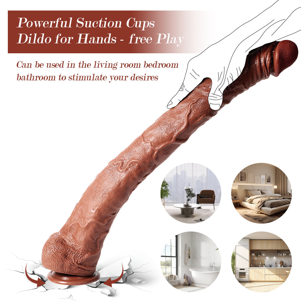 Buder - Long Big Dildo for Beginners and Experienced Players 22.04 Inches Dildos - Tophatter Daily Deals