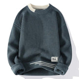 Soft Mens Crewneck Sweater - Relaxed Knit, Warm Casual Gray - Tophatter Daily Deals