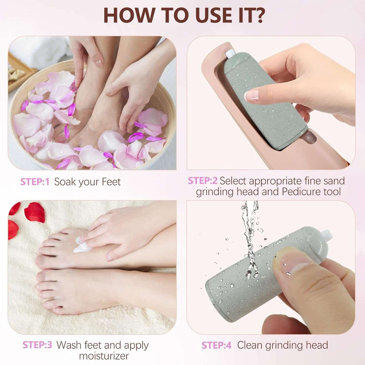 Electric Foot File and Callus Remover Electric Foot Files - Tophatter Daily Deals