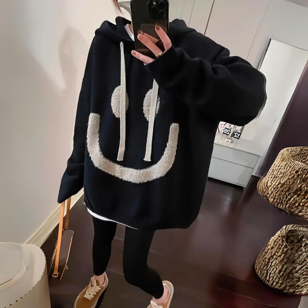 Warm Cozy Women's Oversized Hoodie - Knit, Everyday Black - Tophatter Daily Deals