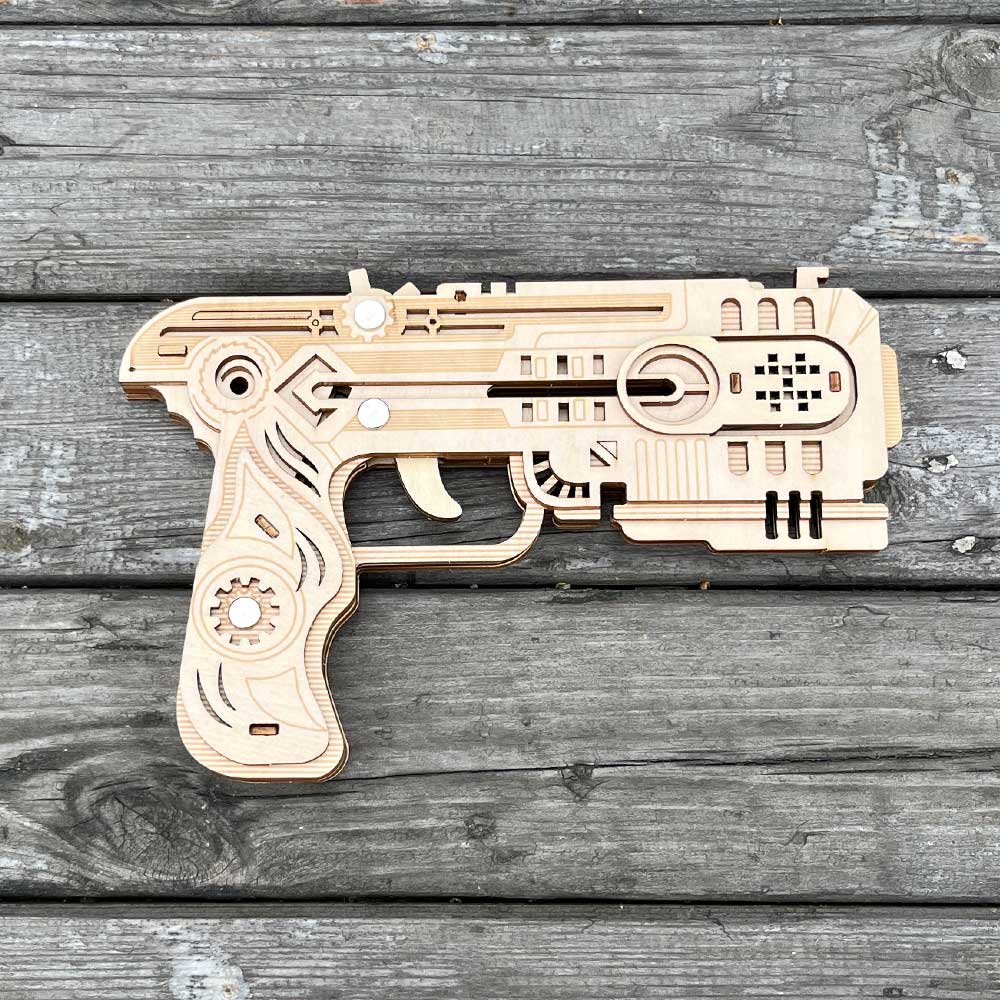 3D Wooden Kit Training Dragon Rubber Band Pistol Model Kit - Tophatter Daily Deals
