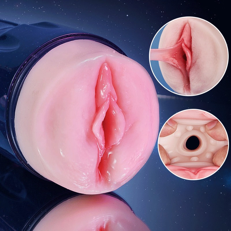 Acmejoy - 【Silicone Channel】 Midnight Blue 10 Vibration Male Stroker Masturbator Masturbation Cup - Tophatter Daily Deals