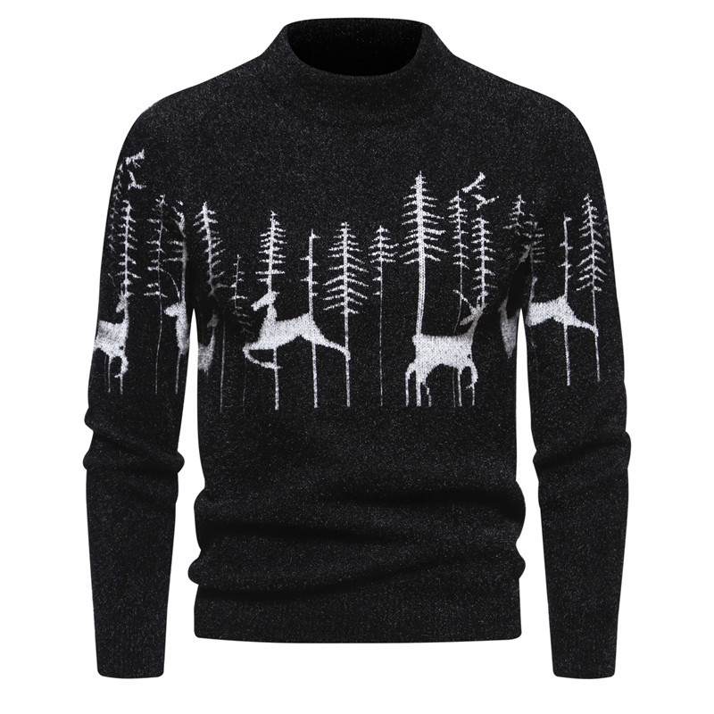 Warm Classic Men's Pullover - Crewneck Cotton Jacquard - Tophatter Daily Deals