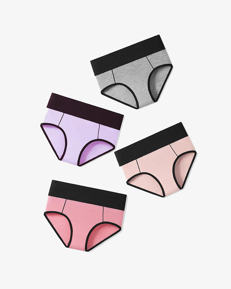 Cotton Hipster Panties High Waist Briefs 4 Packs-2 Lingeries-panties - Tophatter Daily Deals