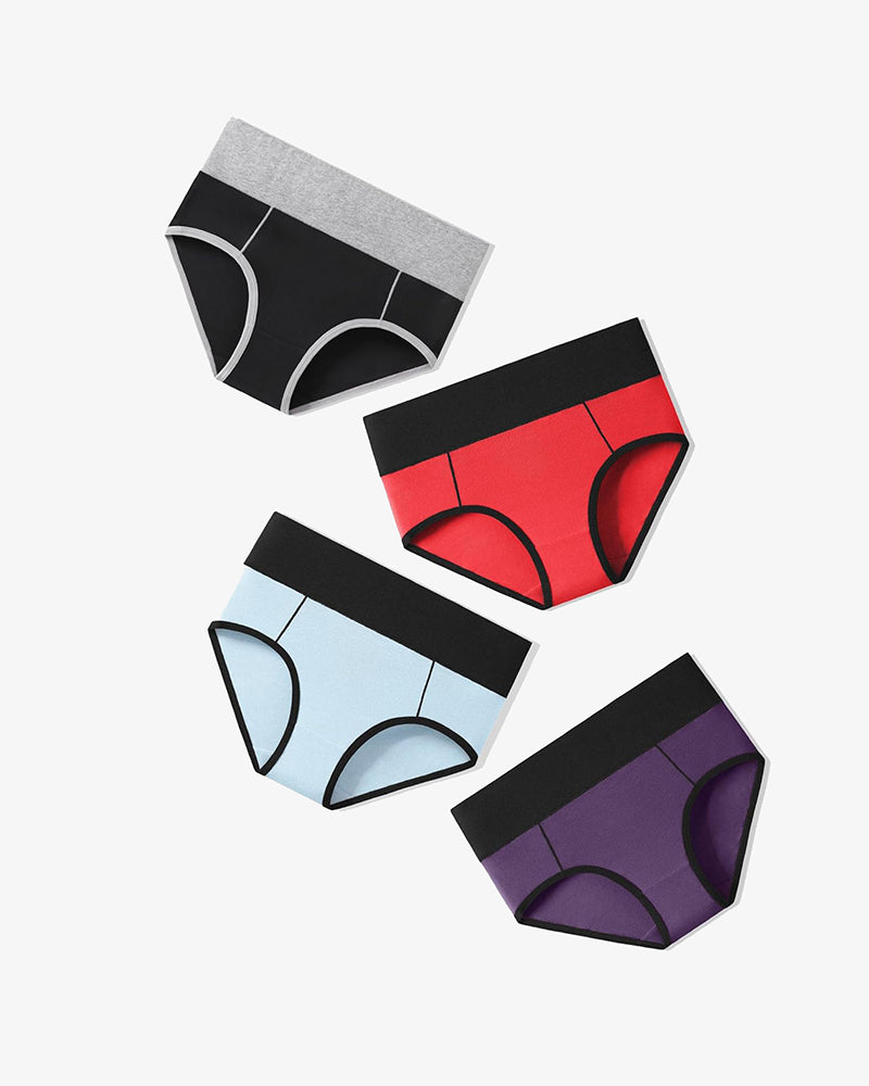 Cotton Hipster Panties High Waist Briefs 4 Packs-3 Lingeries-panties - Tophatter Daily Deals