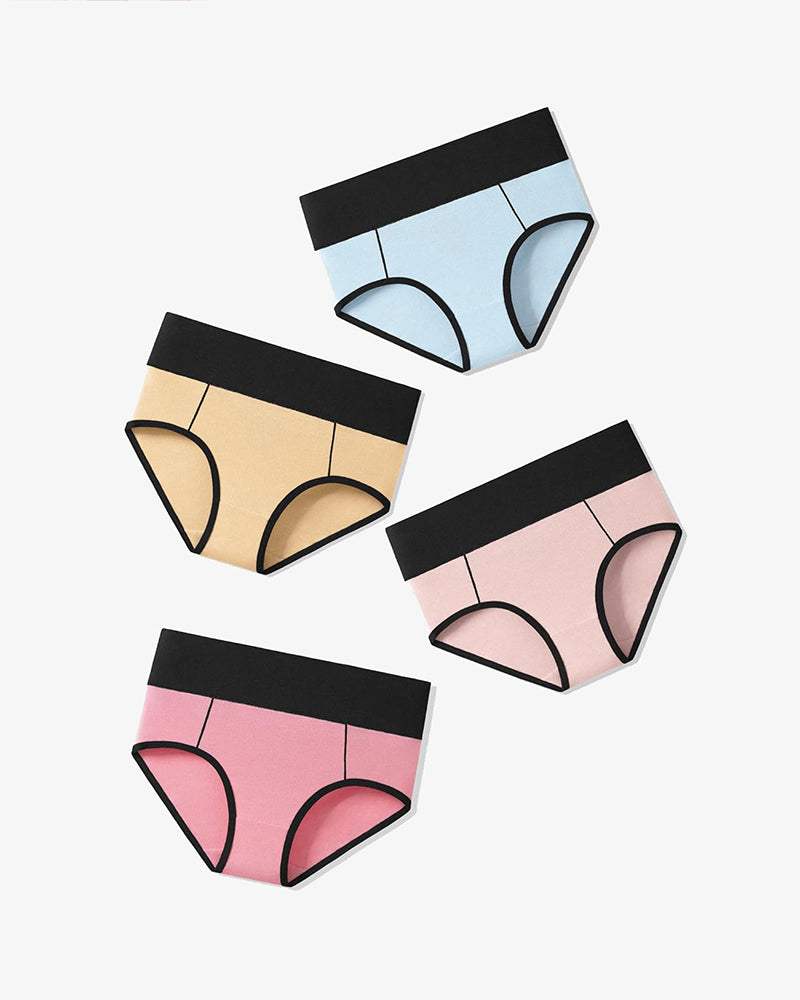Cotton Hipster Panties High Waist Briefs 4 Packs-6 Lingeries-panties - Tophatter Daily Deals