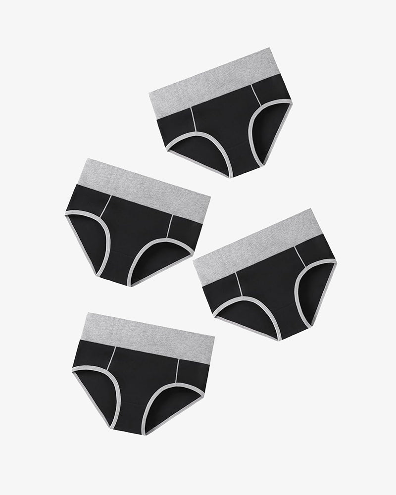 Cotton Hipster Panties High Waist Briefs 4 Packs-8 Lingeries-panties - Tophatter Daily Deals