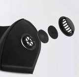 2-Pack Black Washable Face Mask with Breathing Valve Health & Wellness - Tophatter Daily Deals