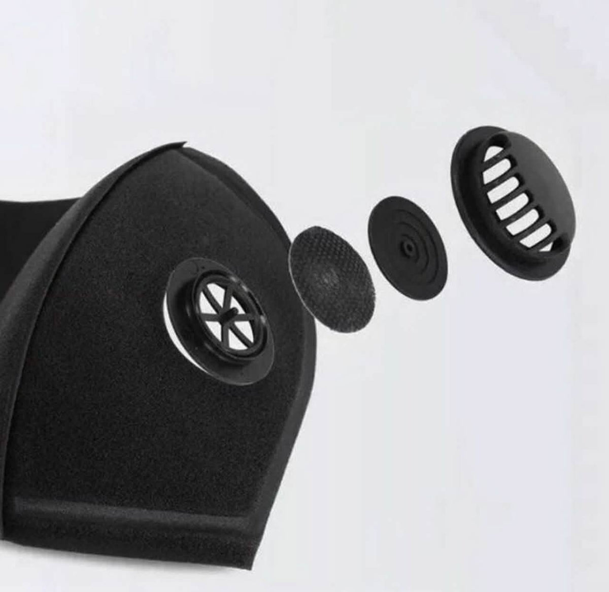 2-Pack Black Washable Face Mask with Breathing Valve Health & Wellness - Tophatter Daily Deals