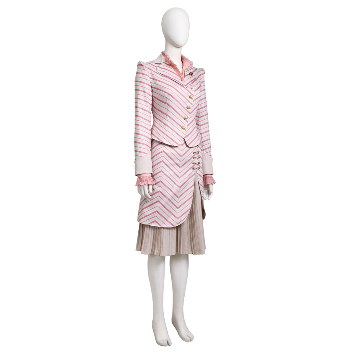 Wicked (2024) Glinda Pinstripe Suit Cosplay Costume Costume - Tophatter Daily Deals
