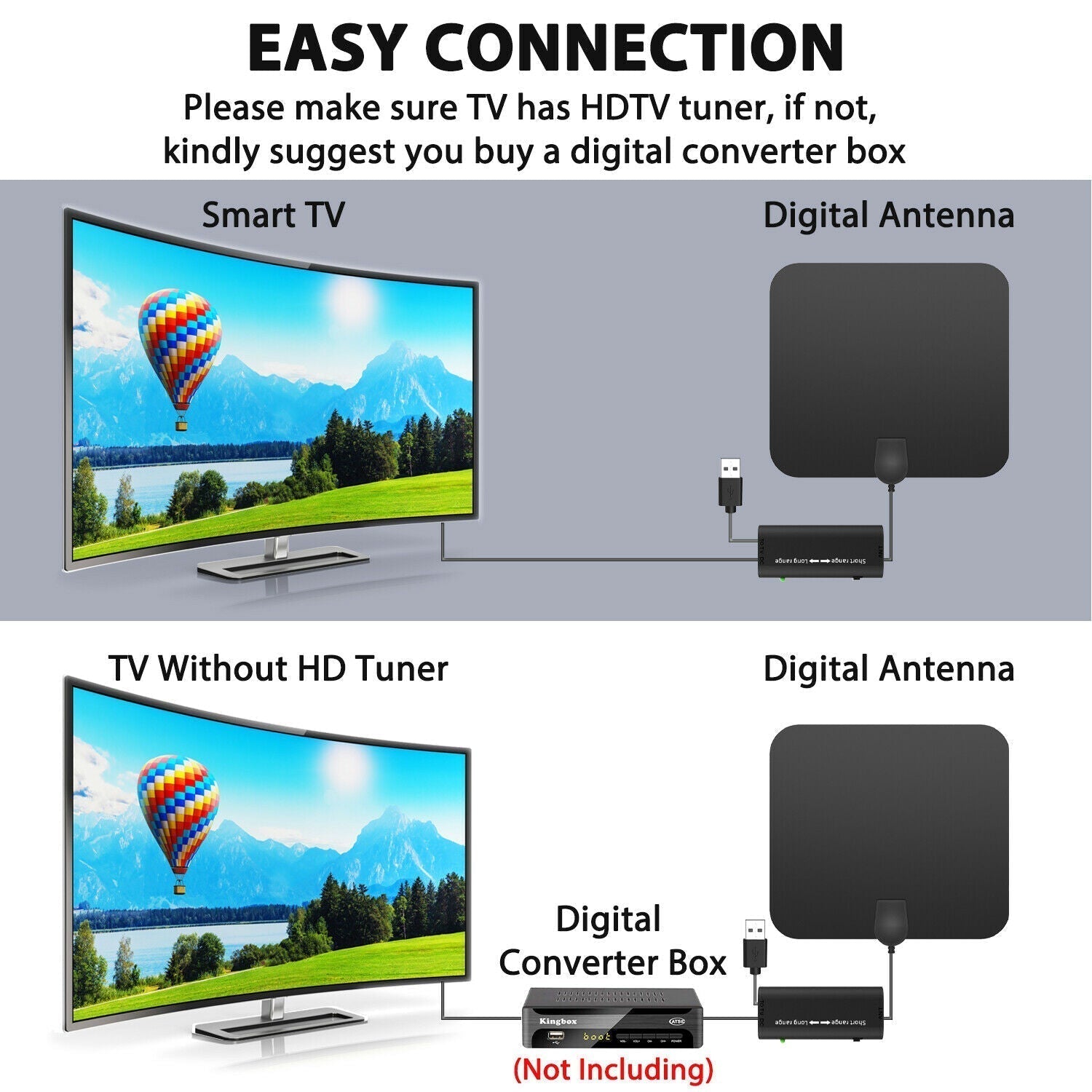 HDTV Antenna 300 Mile Indoor Amplified Fall 2025 Boost - Tophatter Daily Deals