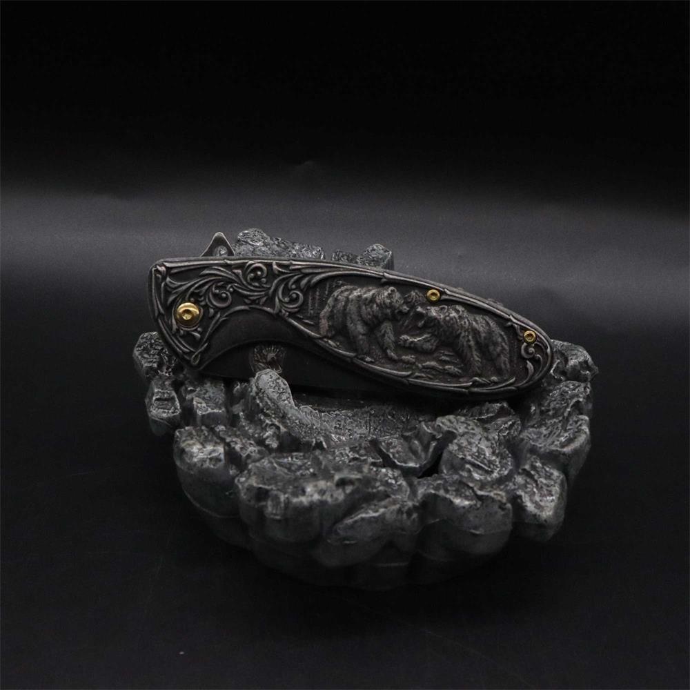 Brown Bear 3D Relief Folding Knife - Tophatter Daily Deals