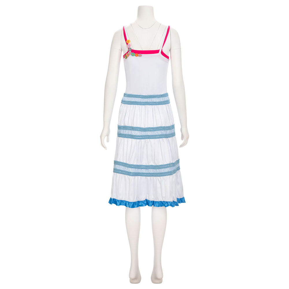 Final Fantasy VII Rebirth Aerith Gainsborough Blue White Dress Cosplay Costume - Tophatter Daily Deals