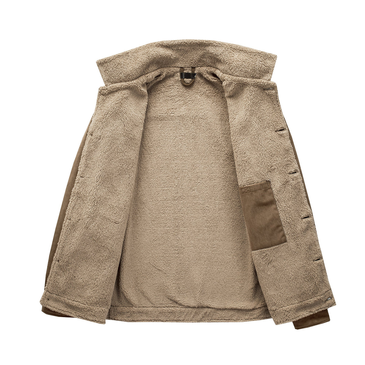 Warm Cozy Men's Jacket - Mid Length Corduroy Sherpa - Tophatter Daily Deals