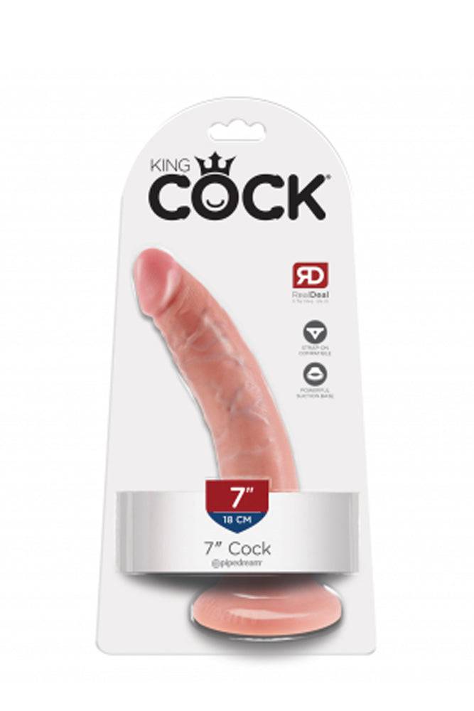 Pipedream - King Cock - Ultra Realistic Dildo - 7 inch - Beige Sex Toy - Tophatter Daily Deals