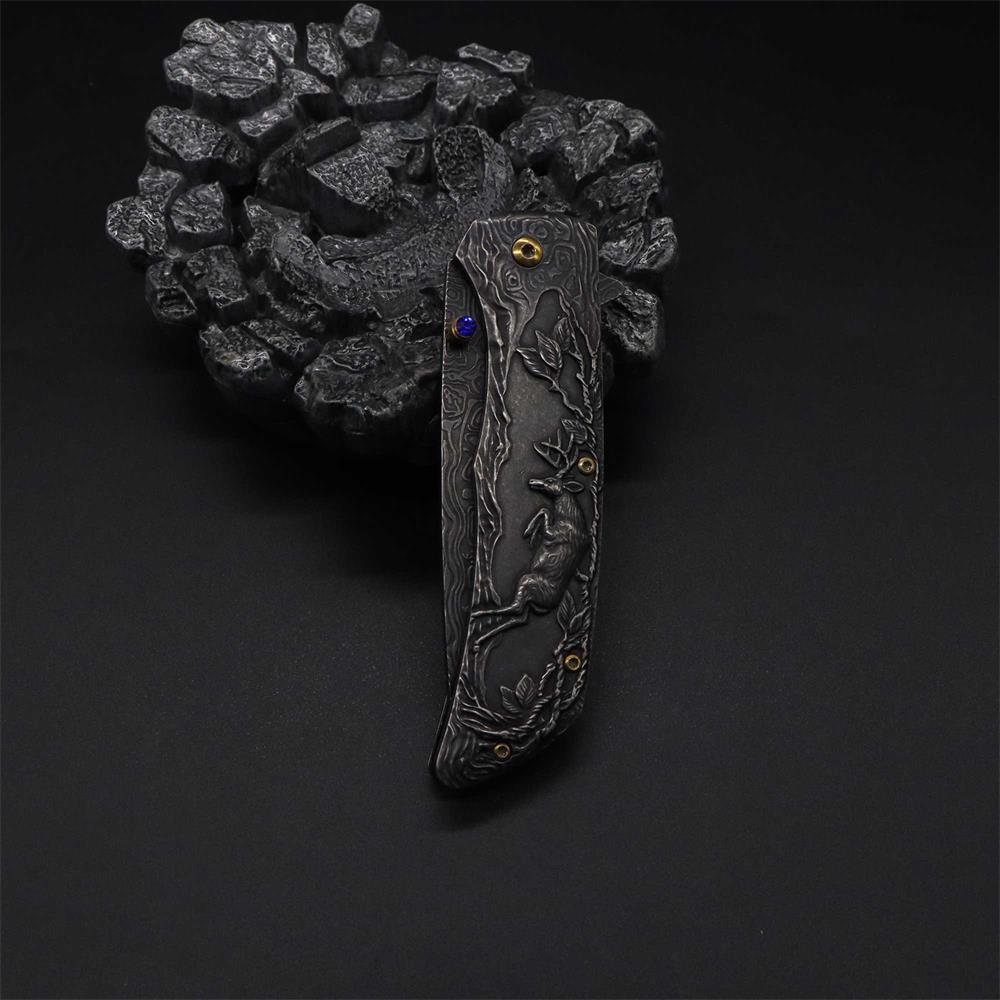 3D Sculpture Reindeer Folding Knife - Tophatter Daily Deals