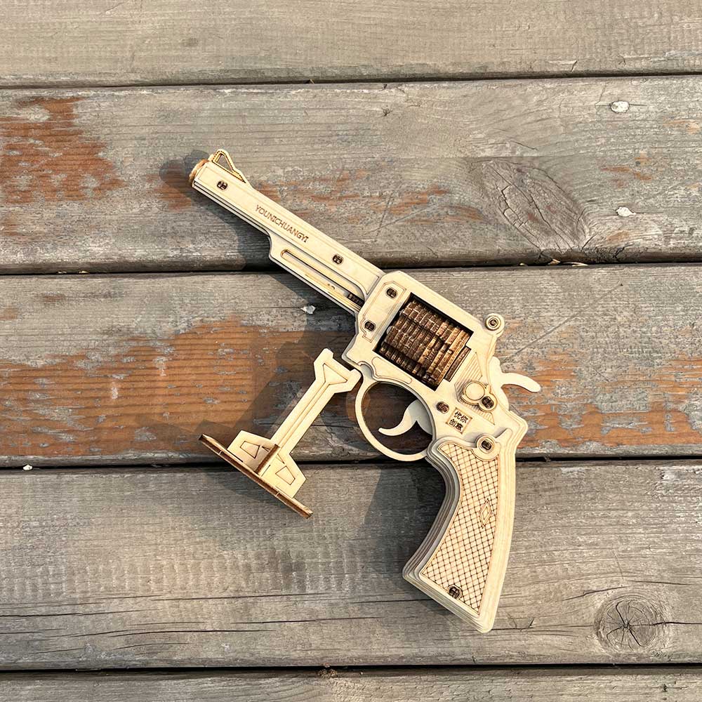 Revolver Wooden Model Kit S&W Gun - Tophatter Daily Deals