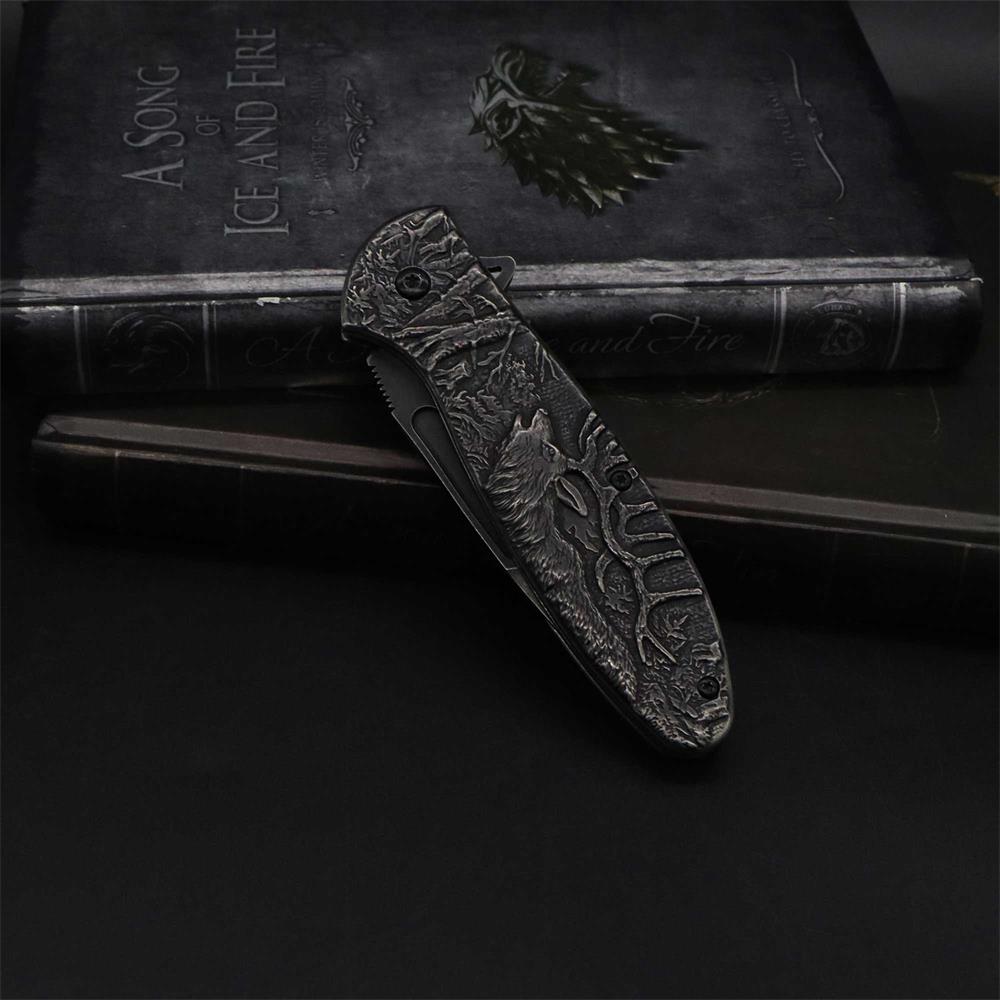 Male Deer Folding Knife Portable Camping Tool - Tophatter Daily Deals