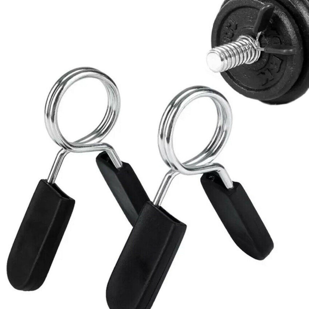 Weight Bar Clips - Steel Barbell Spring Clip Collars Dumbbell Lock Exercise & Fitness - Tophatter Daily Deals