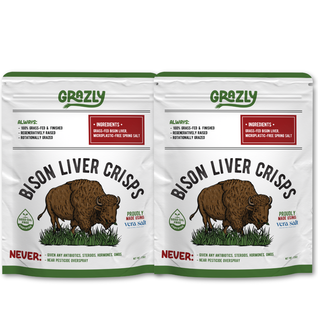 Bison Liver Crisps - 100% Grass-Fed/Finished Plain 2 Pack Health & Wellness - Tophatter Daily Deals