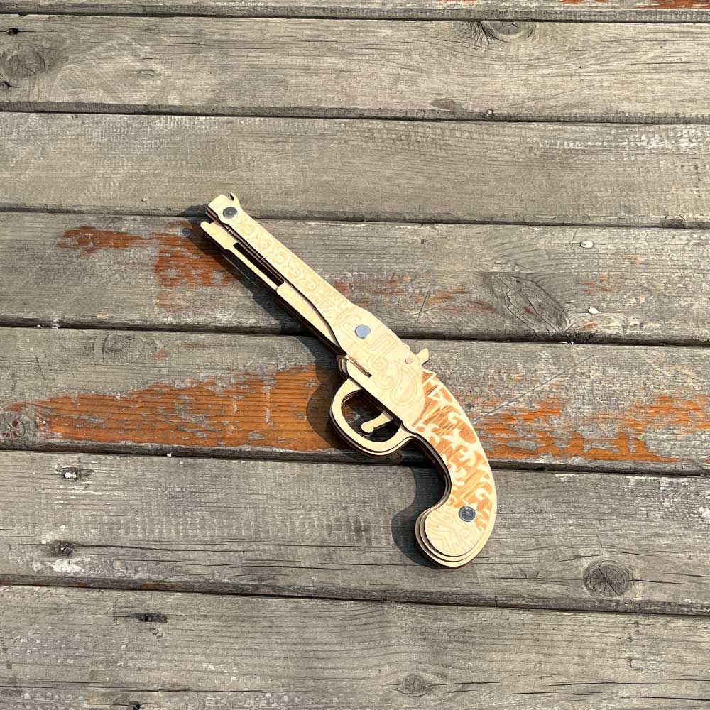 Assembled Firelock Wooden Rubber Band Gun Model Kit - Tophatter Daily Deals