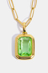 Zircon 18K Gold-Plated Geometrical Shape Pendant Necklace Necklaces - Tophatter Daily Deals