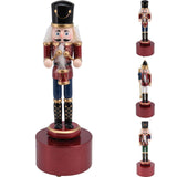 Musical Wooden Christmas Nutcracker Soldier | Nutcracker with Music Box - 24cm Ornament - Tophatter Daily Deals