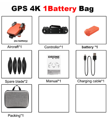4K Aerial Camera New Product Remote Control Plane Orange One power 0 - Tophatter Daily Deals