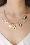 Multi-Pendant Chain Necklace Gold One Size Necklaces - Tophatter Daily Deals