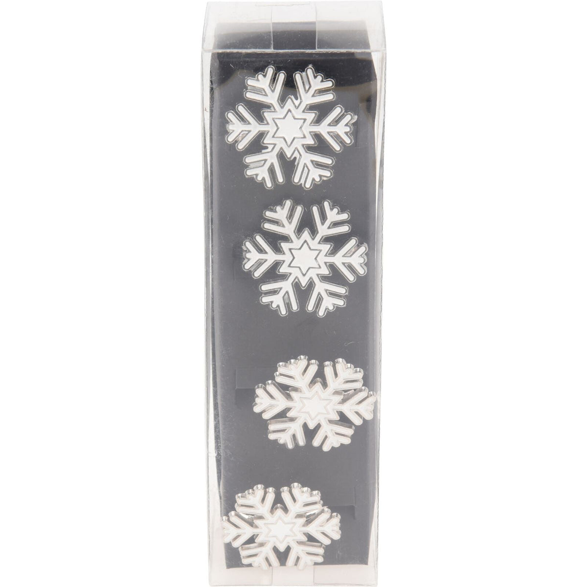 Set of 4 Silver White Festive Napkin Holders | Snowflake Christmas Napkin Rings Napkin Rings - Tophatter Daily Deals