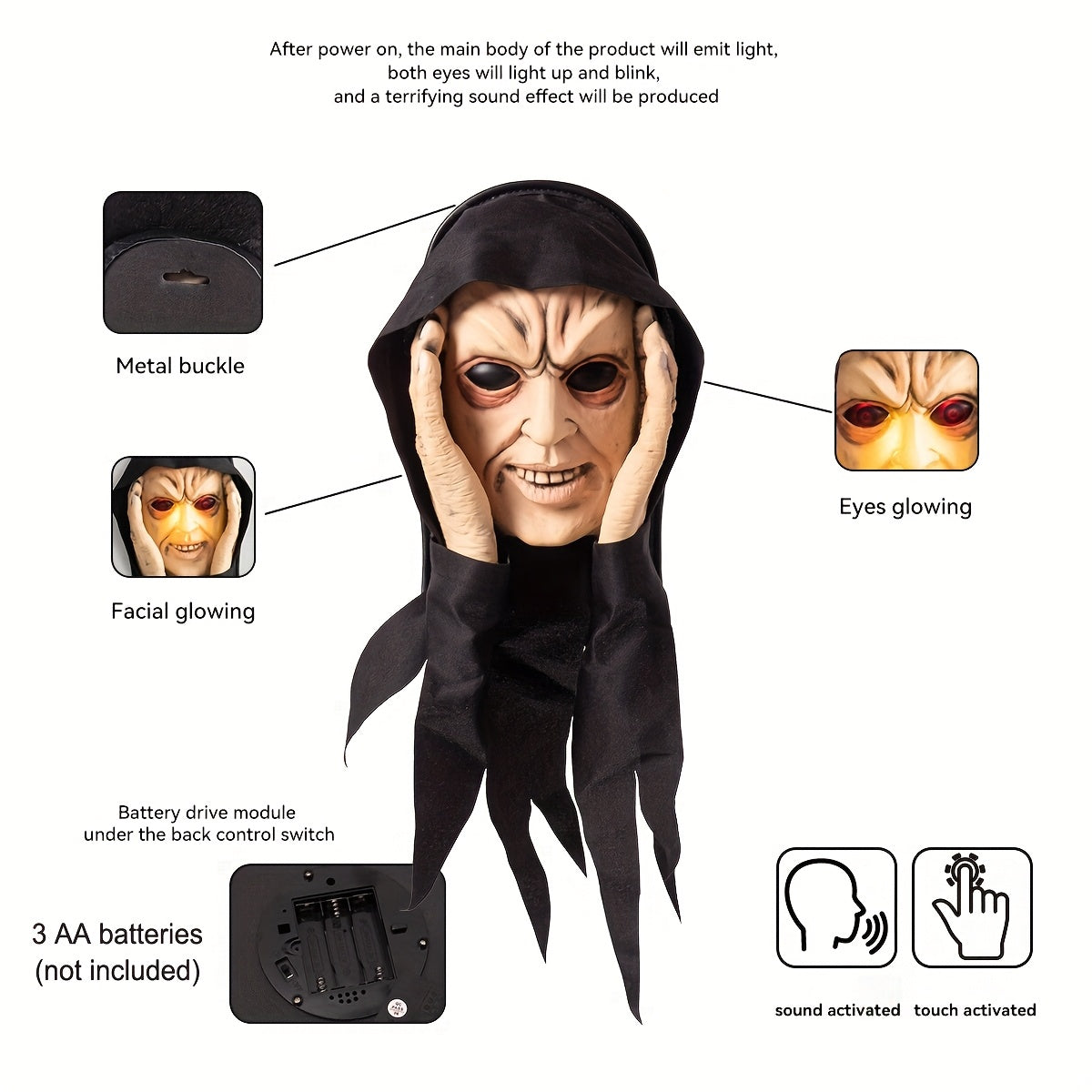 Witch Hanging Decoration Glowing Eyes Halloween - Tophatter Daily Deals