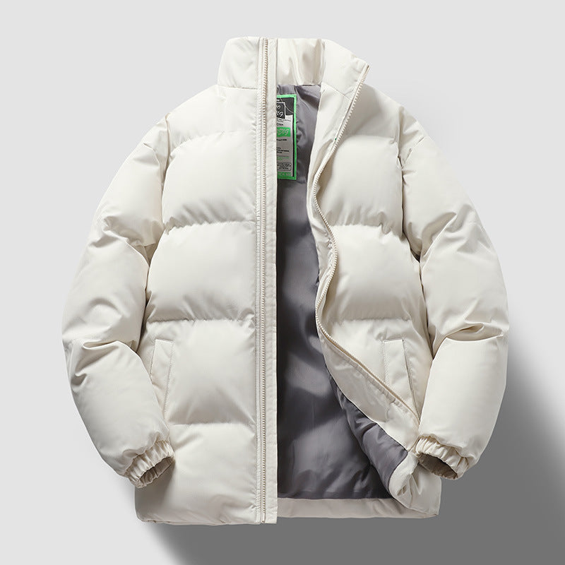 Insulating Mens Puffer Jacket - Quilted Cotton For Winter Light Khaki 3D Changing Face Moving Picture Frame - Tophatter Daily Deals