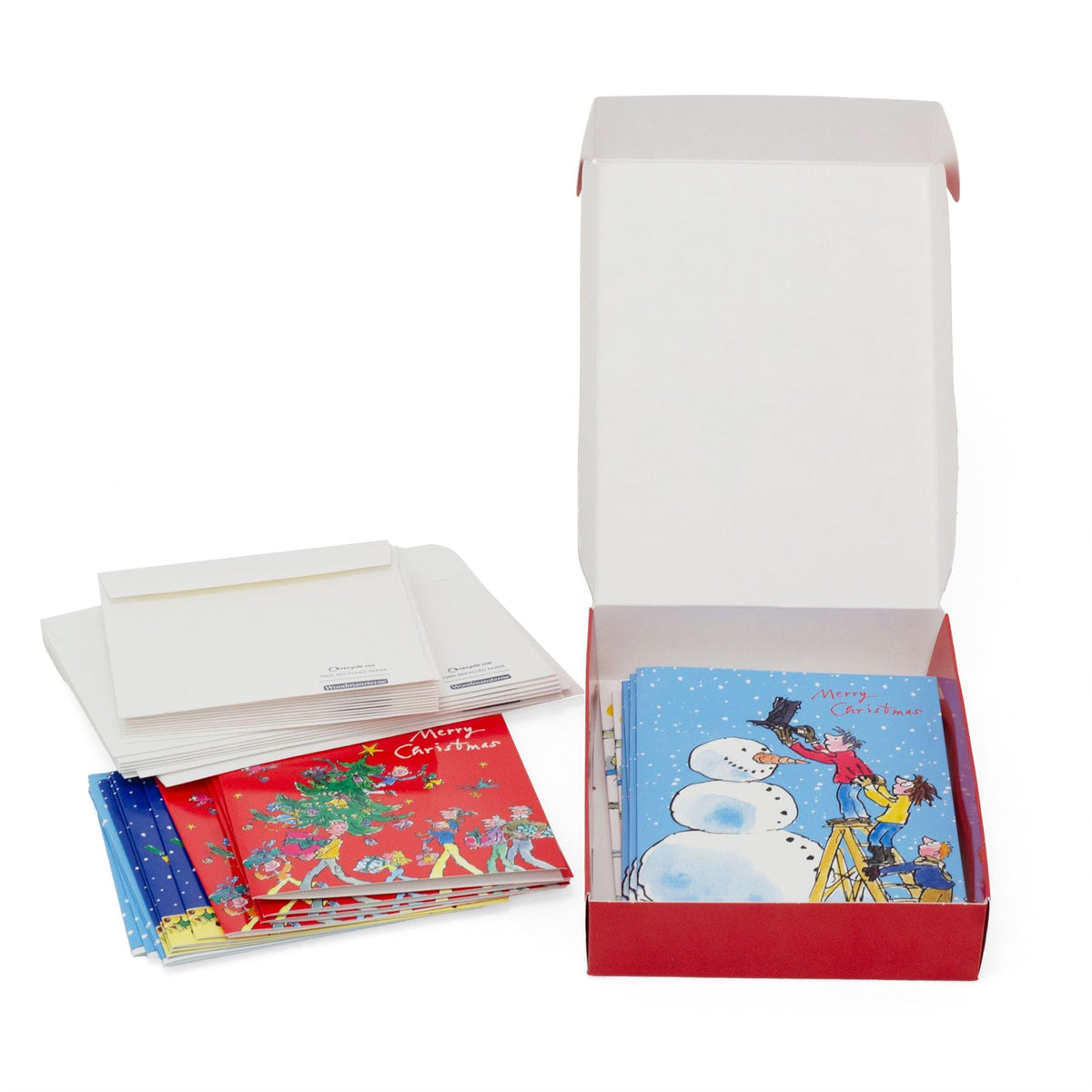 Quentin Blake Charity Christmas Cards | Box of 20 Christmas Cards with 5 Designs Greeting Card - Tophatter Daily Deals