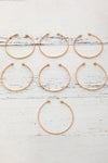 Gold 7pcs Textured Open Alloy Bangle Set Bracelets - Tophatter Daily Deals