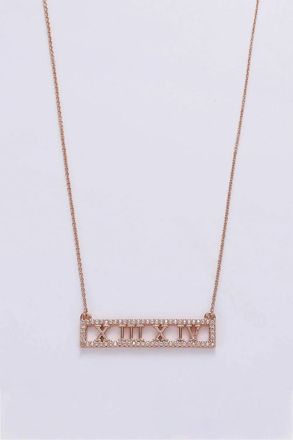 Inlaid Cubic Zirconia Bar Pendant Necklace Necklaces - Tophatter Daily Deals