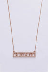 Inlaid Cubic Zirconia Bar Pendant Necklace Necklaces - Tophatter Daily Deals