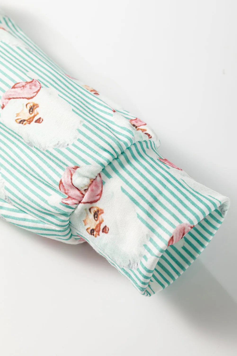 Green Santa Claus Striped Print Loose Fit Two Piece Lounge Set Loungewear & Sleepwear/Loungewear - Tophatter Daily Deals