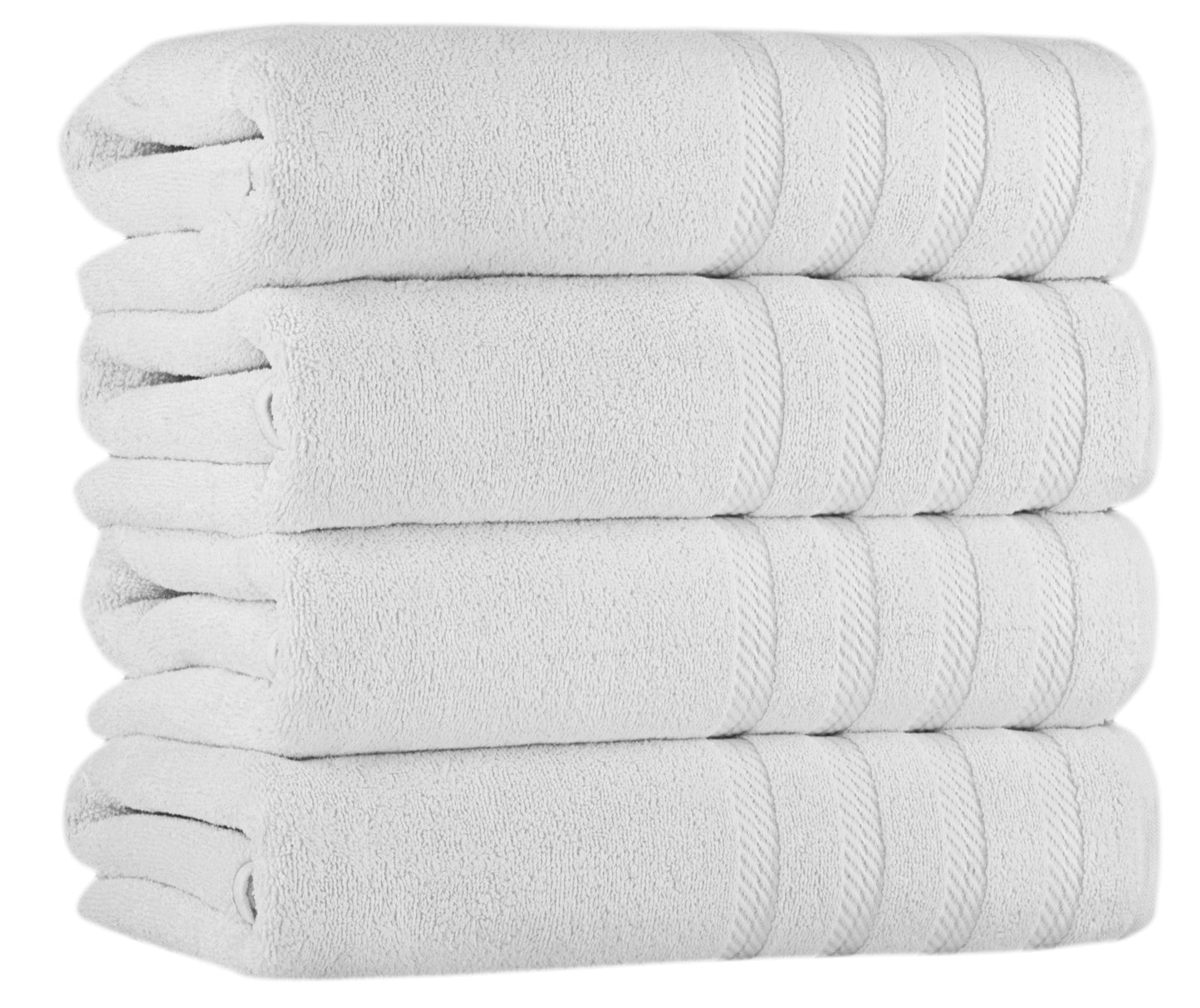 Antalya Turkish Cotton Luxury Bath Towels Set - 4 Pieces Snow White Bath Towel - Tophatter Daily Deals