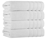 Antalya Turkish Cotton Luxury Bath Towels Set - 4 Pieces Snow White Bath Towel - Tophatter Daily Deals
