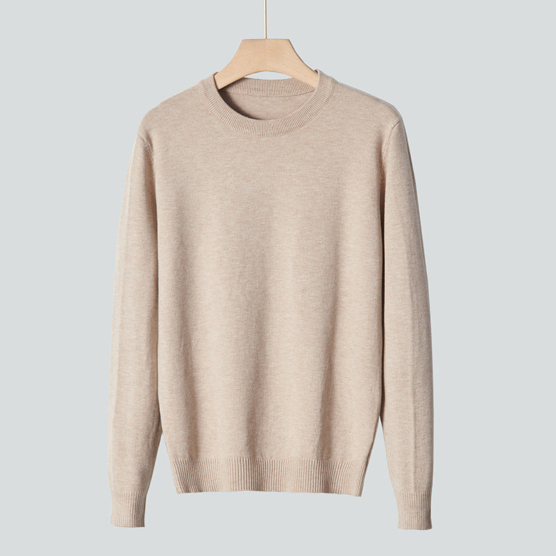Soft Relaxed Men's Knit Sweater - Crew Neck, Modal Apricot Khaki 3D Changing Face Moving Picture Frame - Tophatter Daily Deals