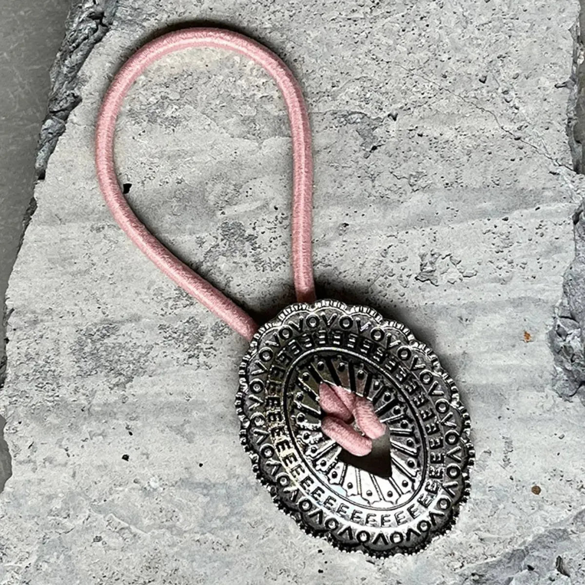 2-Piece Alloy Elastic Hair Ropes Blush Pink One Size Hair Accessories - Tophatter Daily Deals