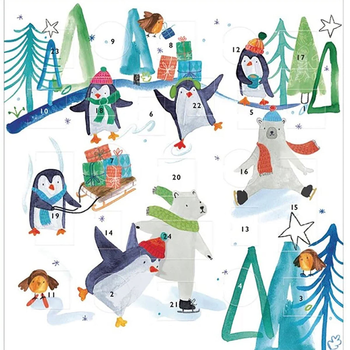 Wintertime Fun Advent Calendar Greetings Card | Christmas Advent Calendar Advent Calendar - Tophatter Daily Deals