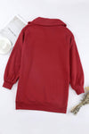 Half Zip Dropped Shoulder Mini Sweatshirt Dress Casual Dresses - Tophatter Daily Deals