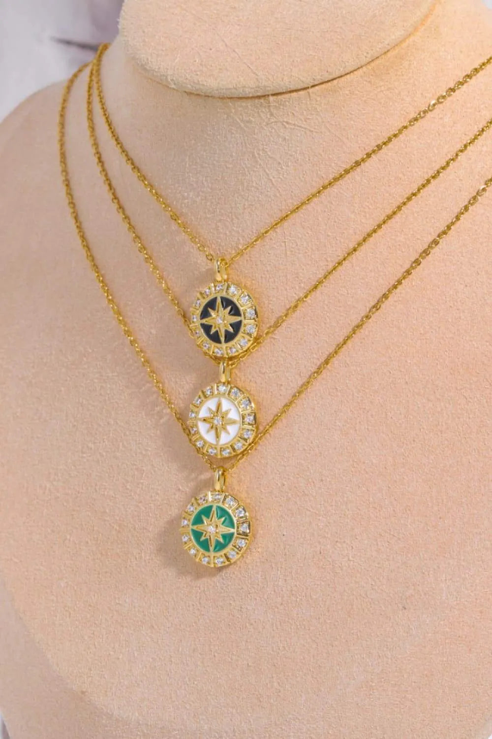 Zircon Decor North Star Pendant Copper Necklace Necklaces - Tophatter Daily Deals