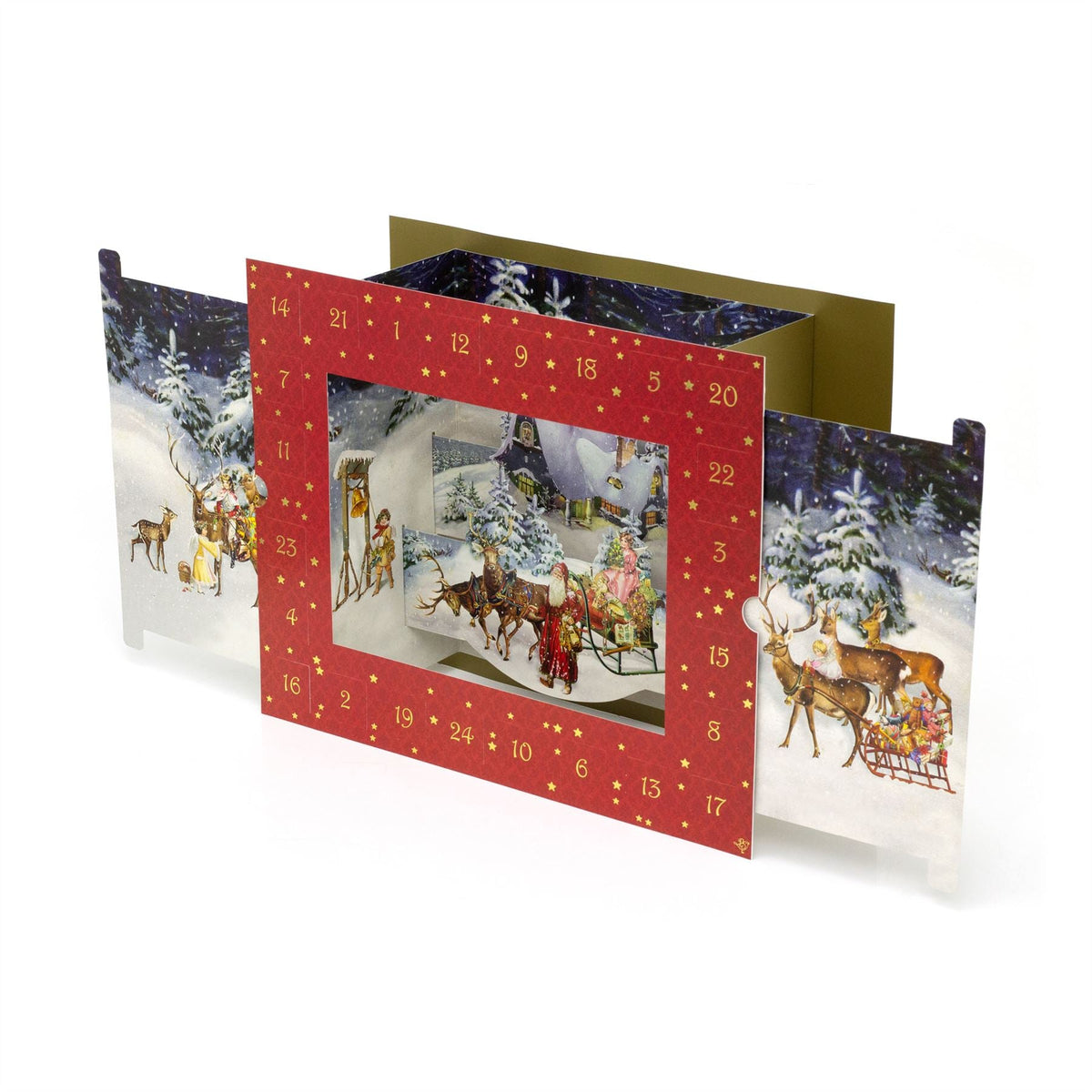 3D Winter Landscape Advent Calendar | Victorian Pull-Out Snow Scene 3D Countdown Advent Calendar - Tophatter Daily Deals