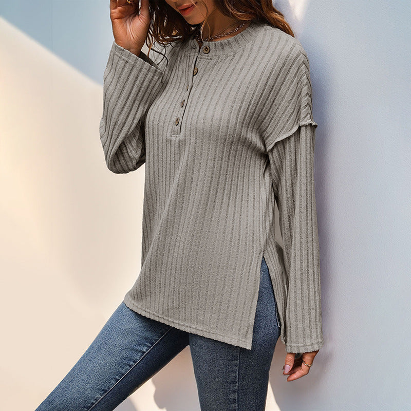 Soft Relaxed Women's Henley Top - Ribbed Polyester, Casual 3D Changing Face Moving Picture Frame - Tophatter Daily Deals