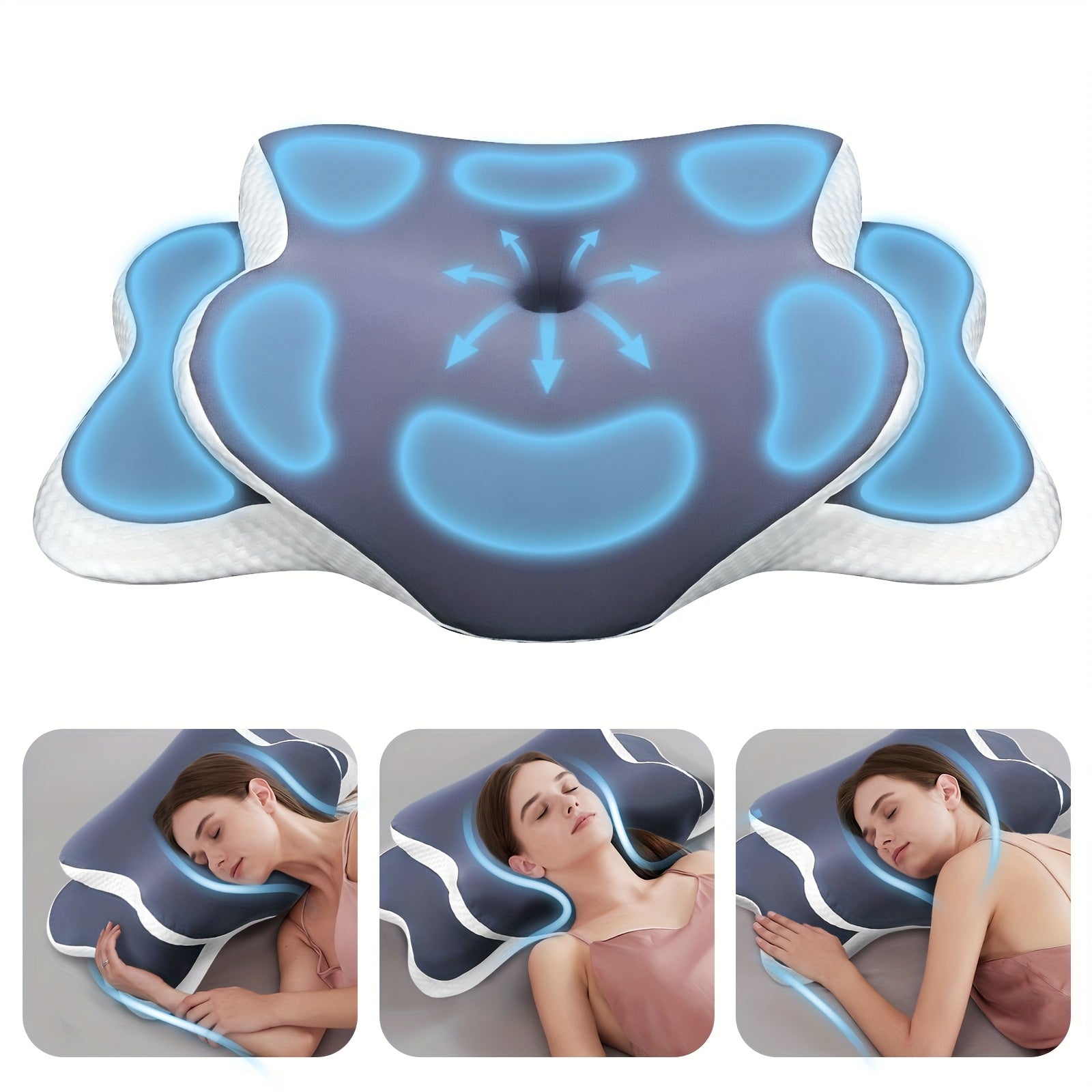 Butterfly Memory Foam Pillow for Neck Support Sleep Pillows - Tophatter Daily Deals